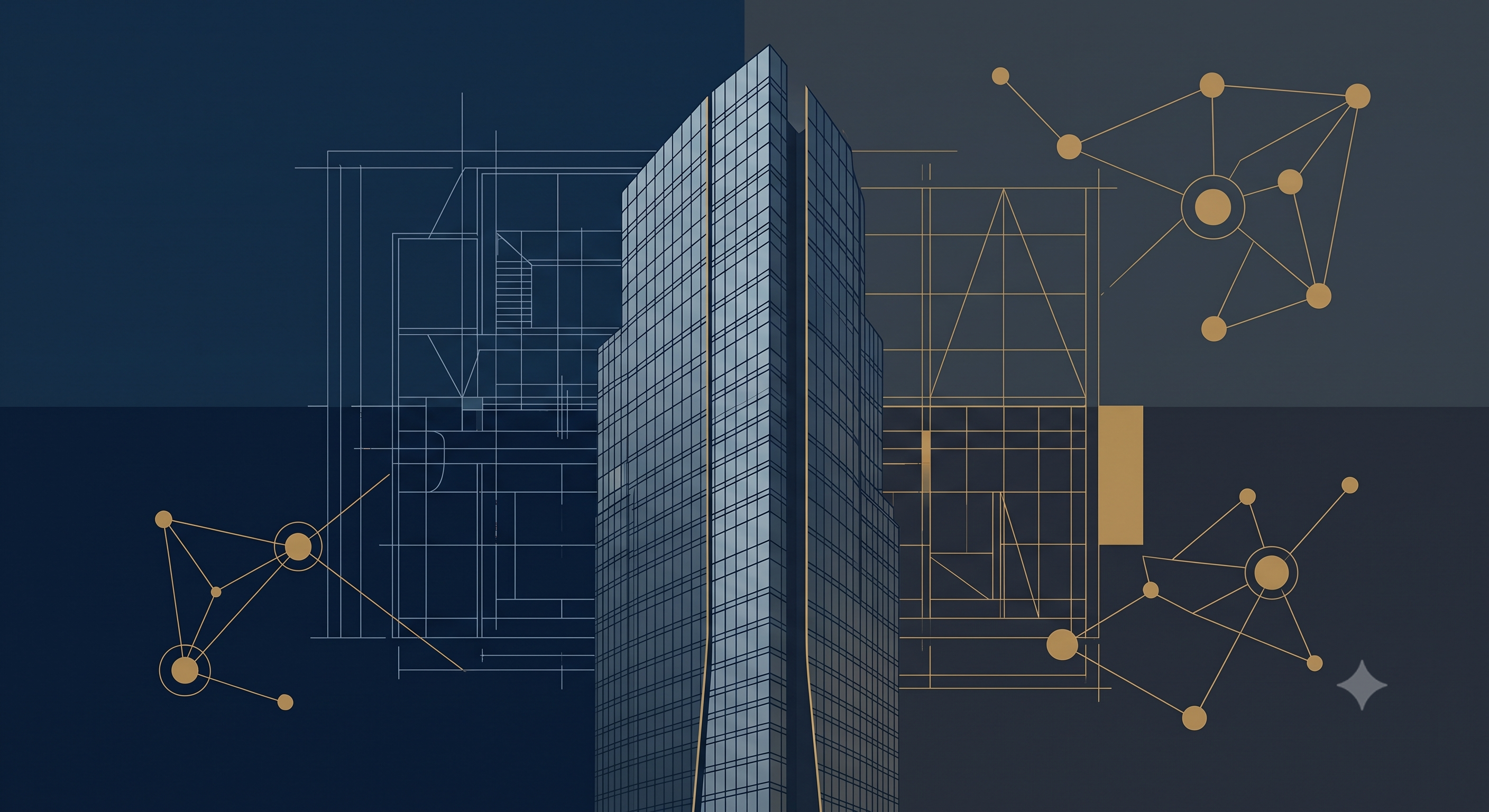Architectural blueprint overlaid on Singapore skyline illustrating corporate holding structures and cross-border expansion.