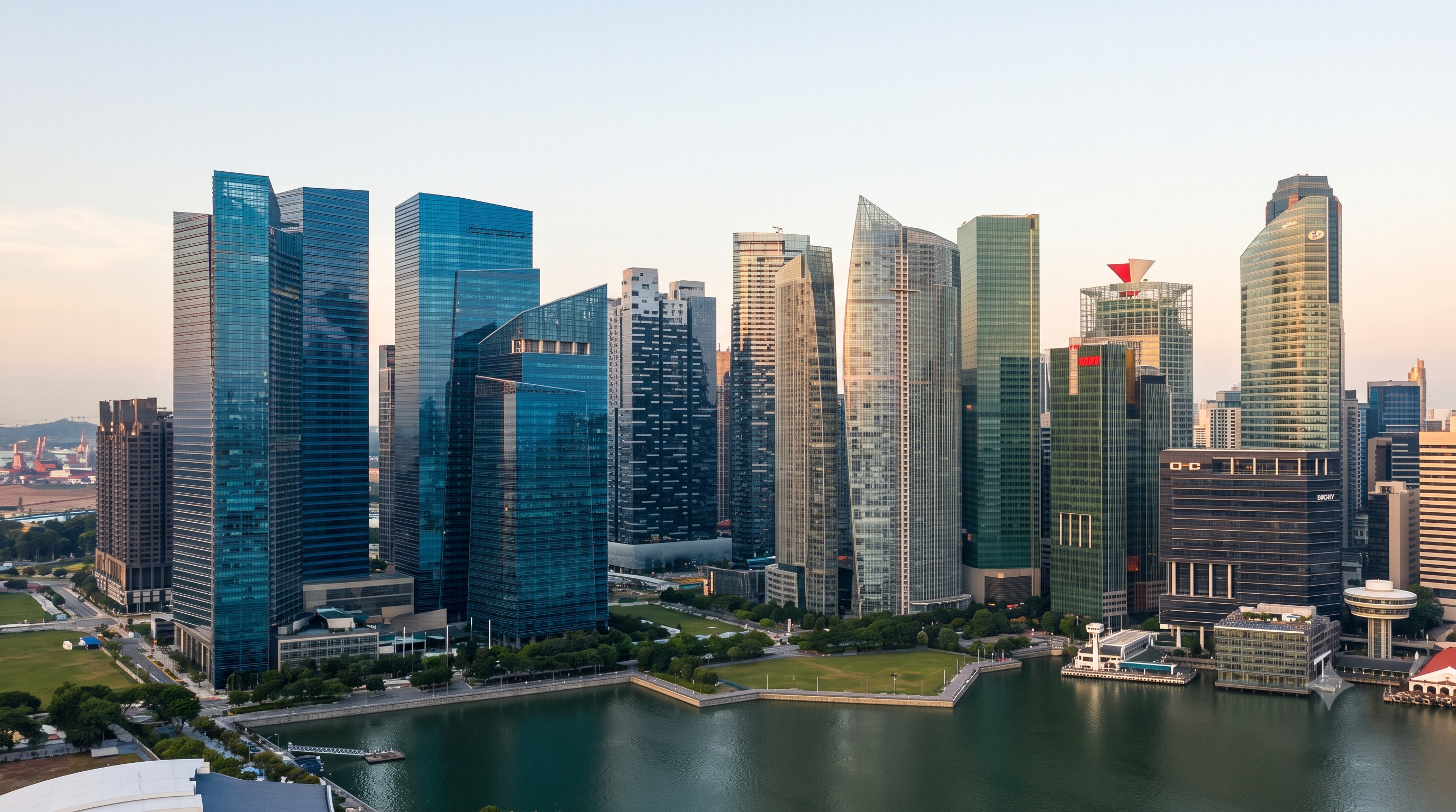 Architectural view of Singapore financial district representing corporate setup and EP PR pathway for global founders.